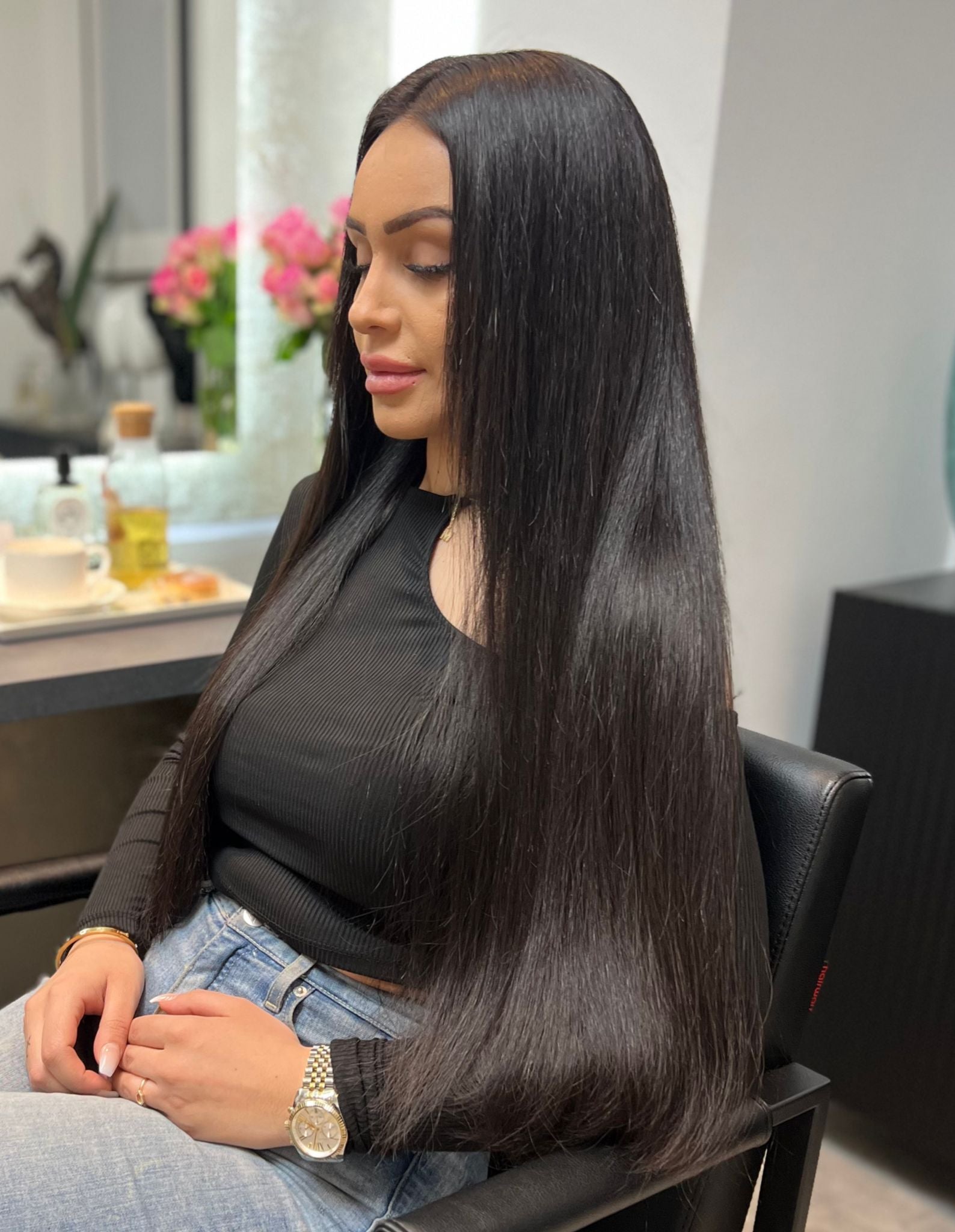 Real hair wefts in smooth by KIARIS Hair